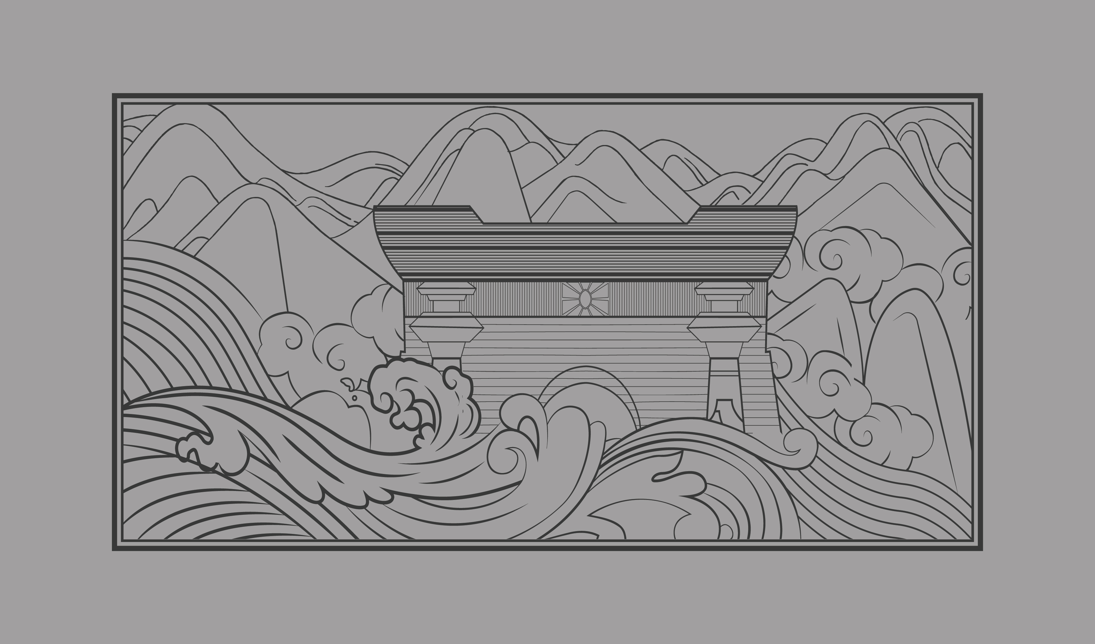 传统-茅台插画元素&mdash;&mdash;国酒门